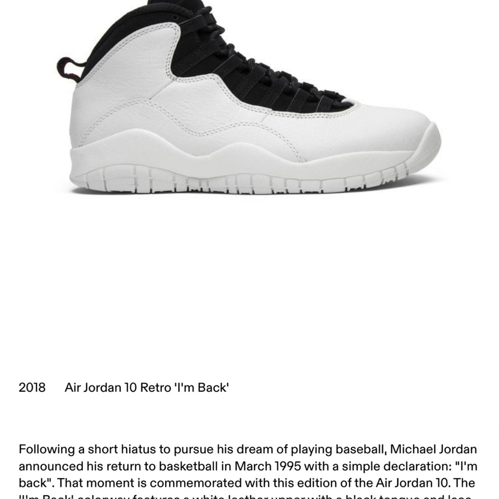 Air Jordan 10 Retro 'I'm Back' Sneakers